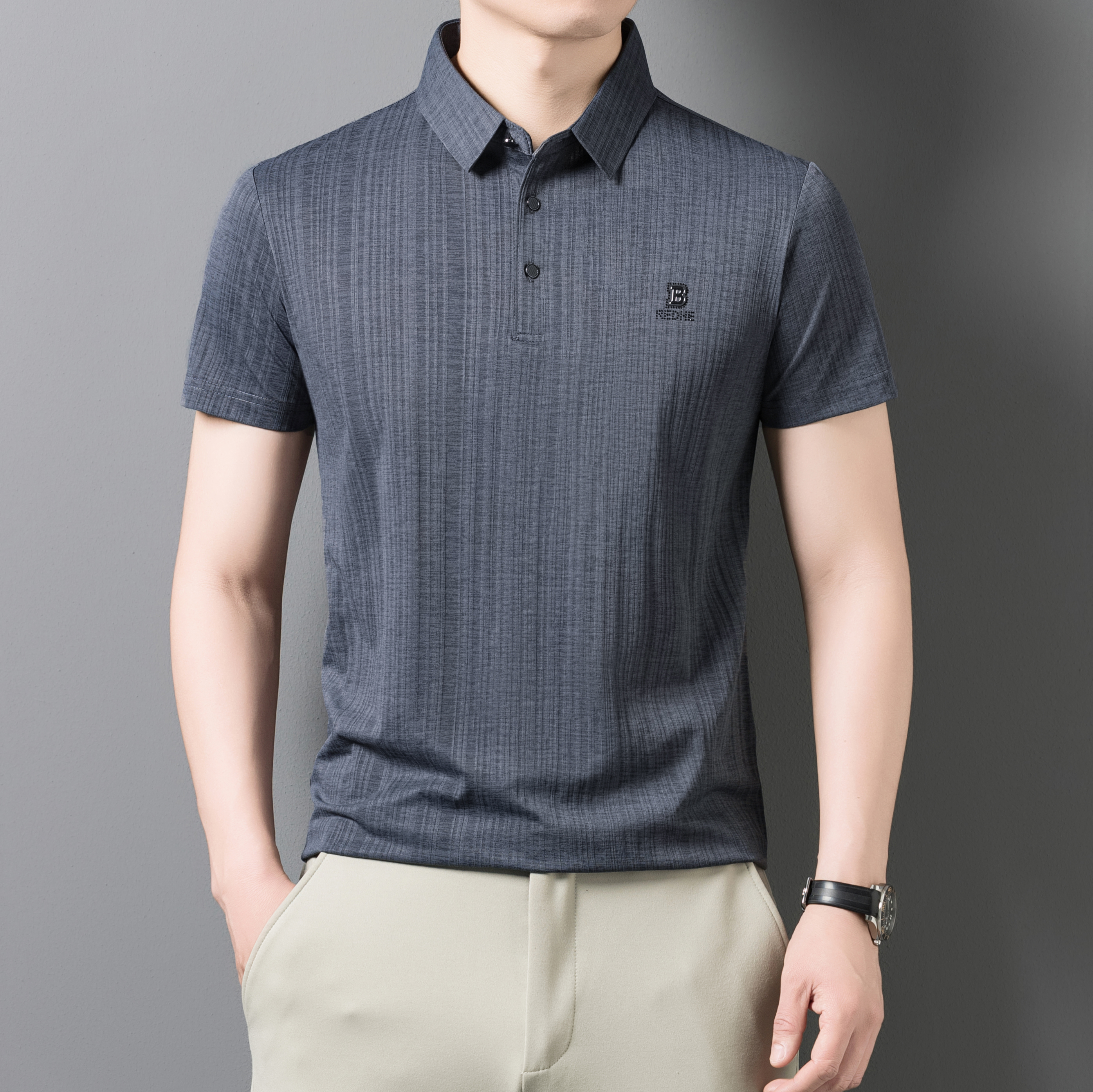 Polo Tee Charcoal